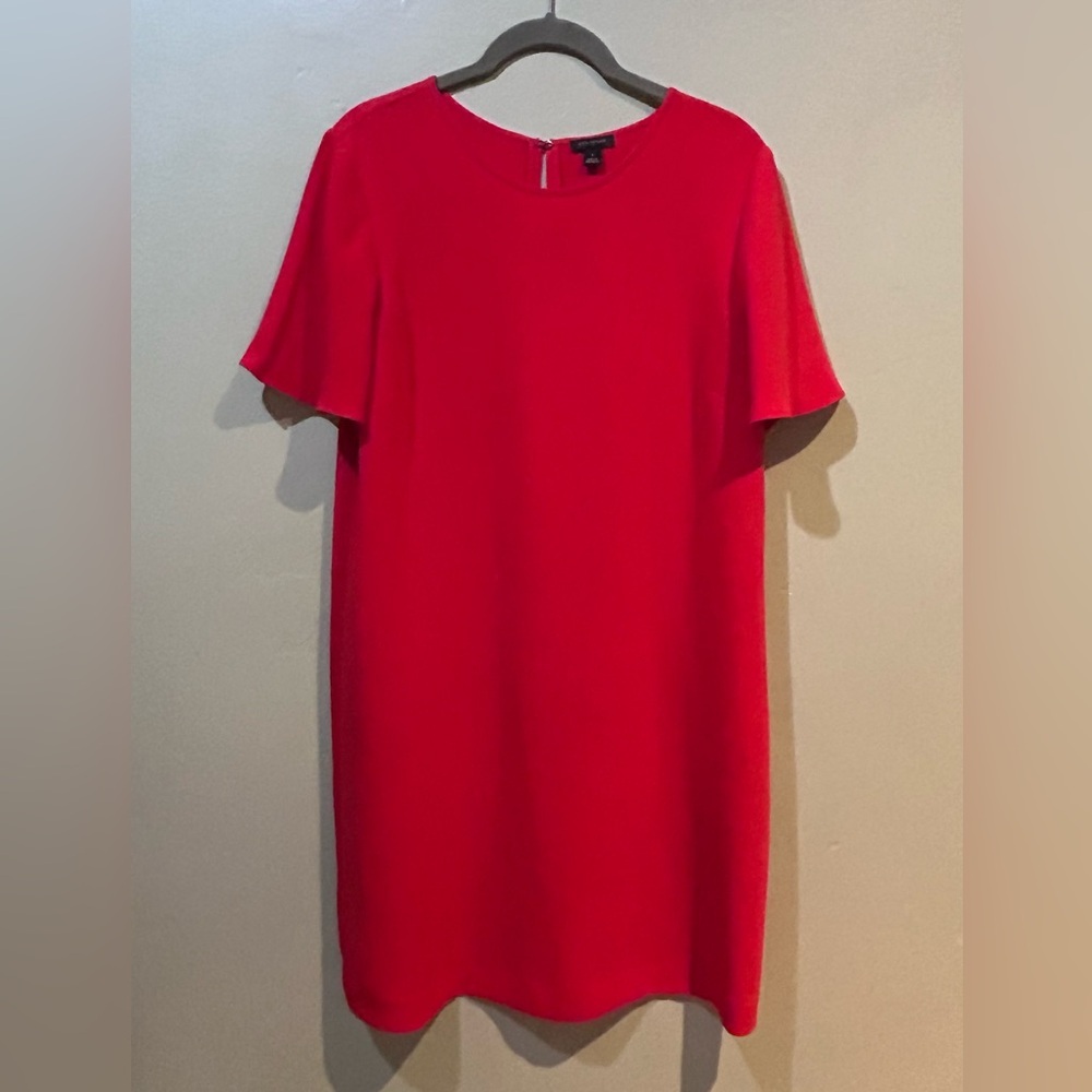 Ann Taylor Cherry Red Flutter Sleeve Sheath Dress Women’s Size 8 - Picture 4 of 5